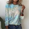 Summer 3D Printed Fashionable Comfortable Round Neck Long Sleeved Casual Loose T-Shirts Women’s