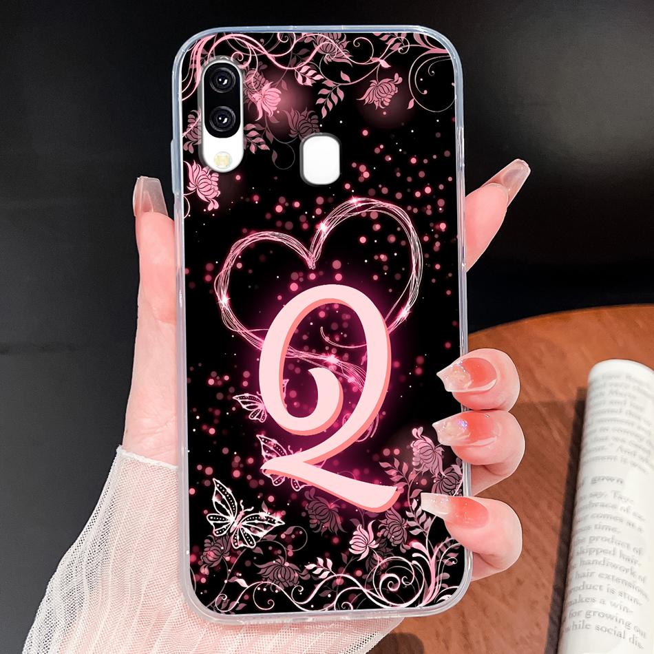 Чехол для Samsung Galaxy A40 A41 A50 A50S С именем, буквой, мягкий ТПУ, прозрачный силиконовый чехол для Samsung A 40 A 50, легкий чехол для телефона