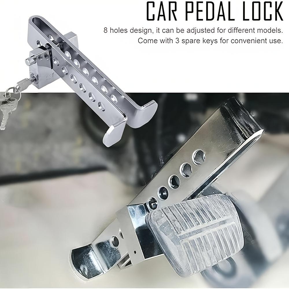 Heavy-Duty Stainless Steel 8-Hole Anti-Theft Adjustable Brake Pedal Clutch Lock for Automobiles/SUVs/Trucks and Clutches Thread Lock3