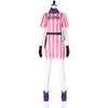 Dragon Ball Bulma Stripe Cosplay Costume for Women, Halloween Comic Con Stage Anime Outfit