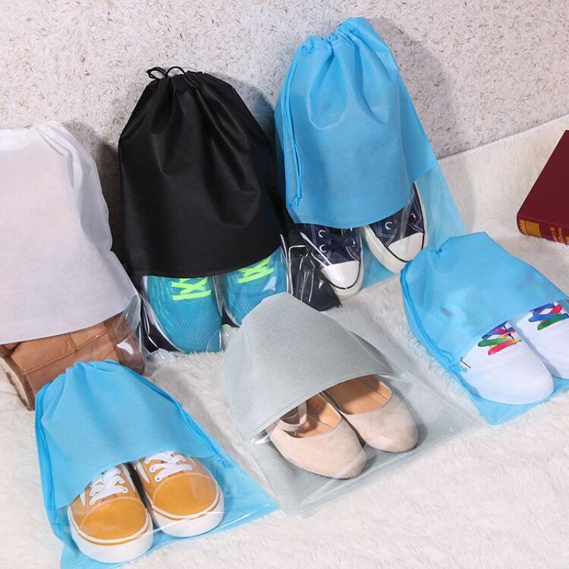 10/5PCS Oversized Non-woven Shoe Bag Waterproof Dustproof Travel Shoes Bag Portable Space-saving Transparent Shoes Organizer