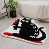 Absorbent Quick Dry Mat Halloween Pumpkin Bath Mat, Bathroom Rug with Non-slip Backing, Stain Resistant Living Room Soft Black Cat for Home