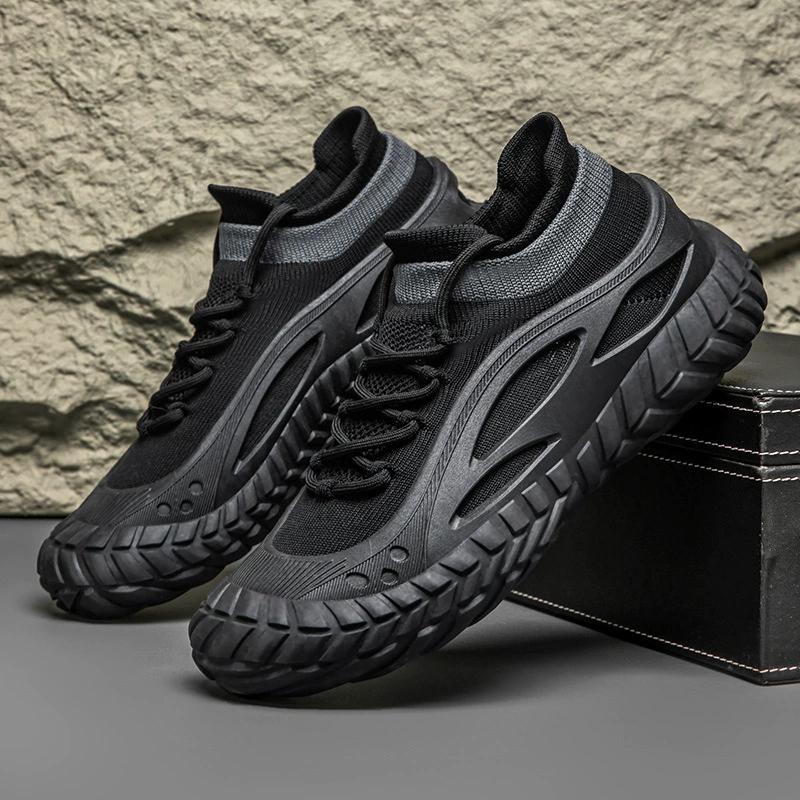 Flyknit Men's Breathable Lazy Shoes, One Foot Casual and Versatile Outdoor Men's Casual Shoes