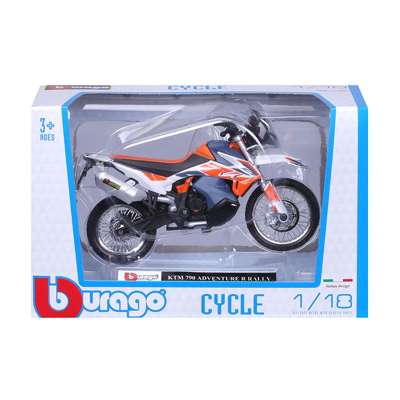 Ббураго 1:18 2023 GASGAS RX450F Honda Africa Twin Adventure 790 Adventure R Rally 450F X Diavel S модель мотоцикла Серия игрушек