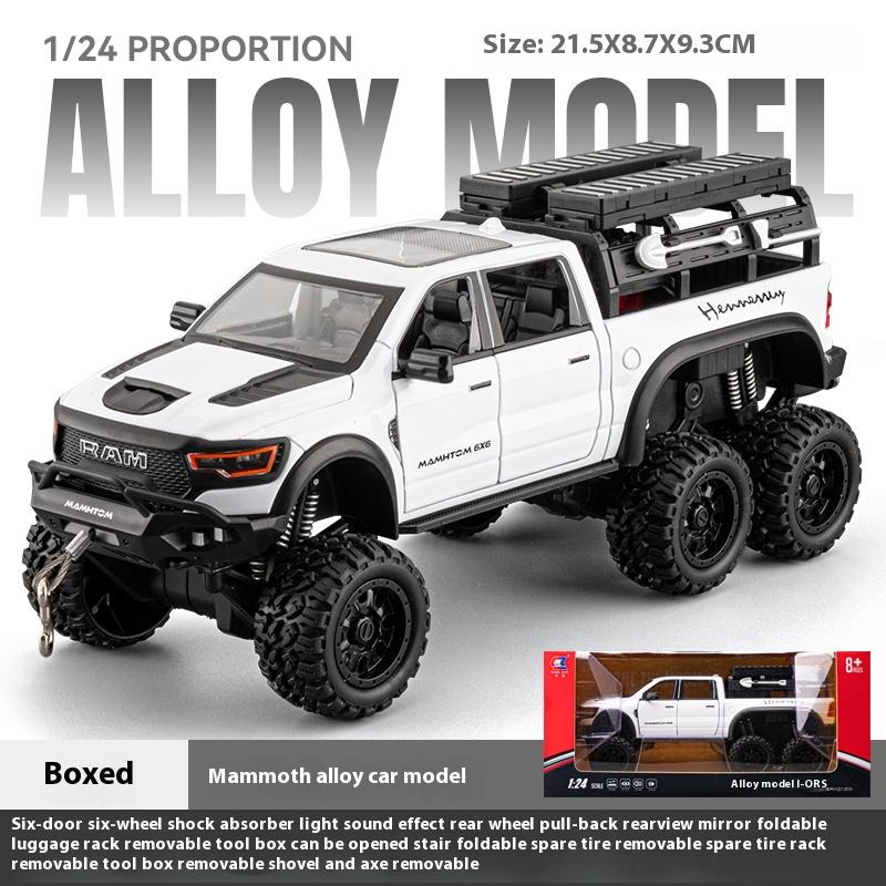 1/24 Сплав Литой Под Давлением Модель Грузовика Dodge Mammoth Симуляция Звука и Света Детская Игрушечная Машинка Подарок на День Рождения Мальчика Коллекция Украшений