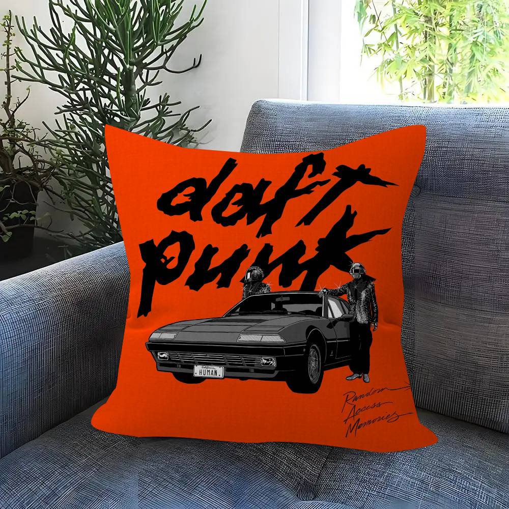 Band ddDaft cool logo Punk Pillow Gift Home Office Decoration Bedroom Sofa Car Cushion Cover case 45x45