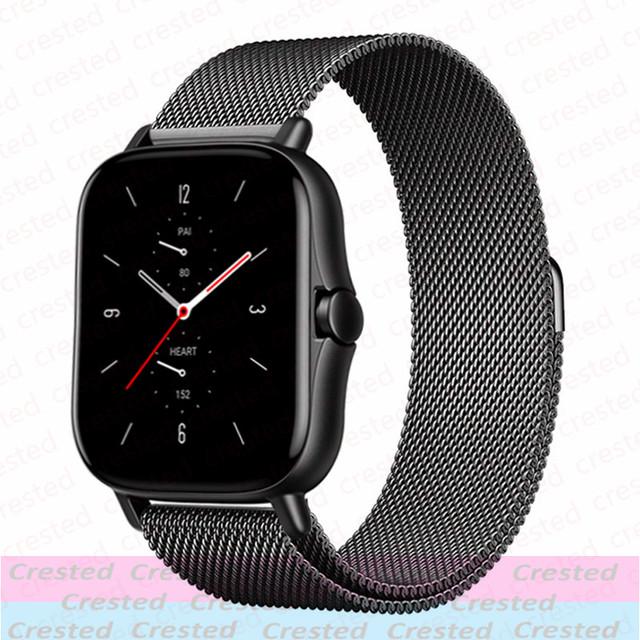 20 мм/22 мм Миланская петля Ремешок Для Amazfit GTS/4/2/2e/3/GTS2 Mini/GTR 47/GTR2/4/3/Pro Браслет для часов ремешок Amazfit bip 6 5 ремешки