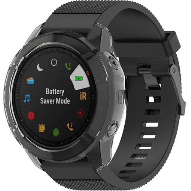 Silicone Case for Garmin Fenix 6X/6X Pro, Transparent Black
