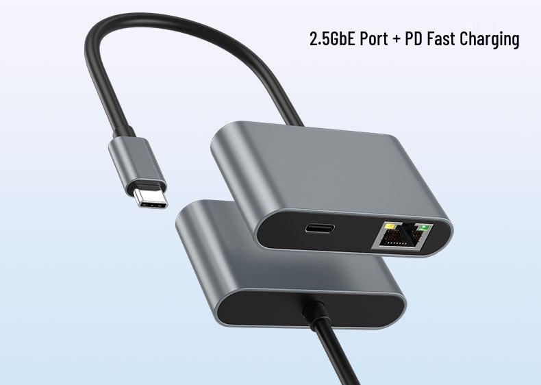 USB-C адаптер к 2.5G Ethernet с док-станцией для зарядки PD 100 Вт