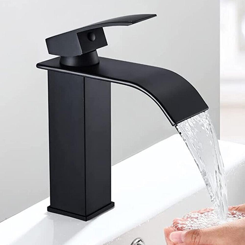 Bathroom Basin Faucet Waterfall Deck Mounted Cold and Hot Water Mixer Tap