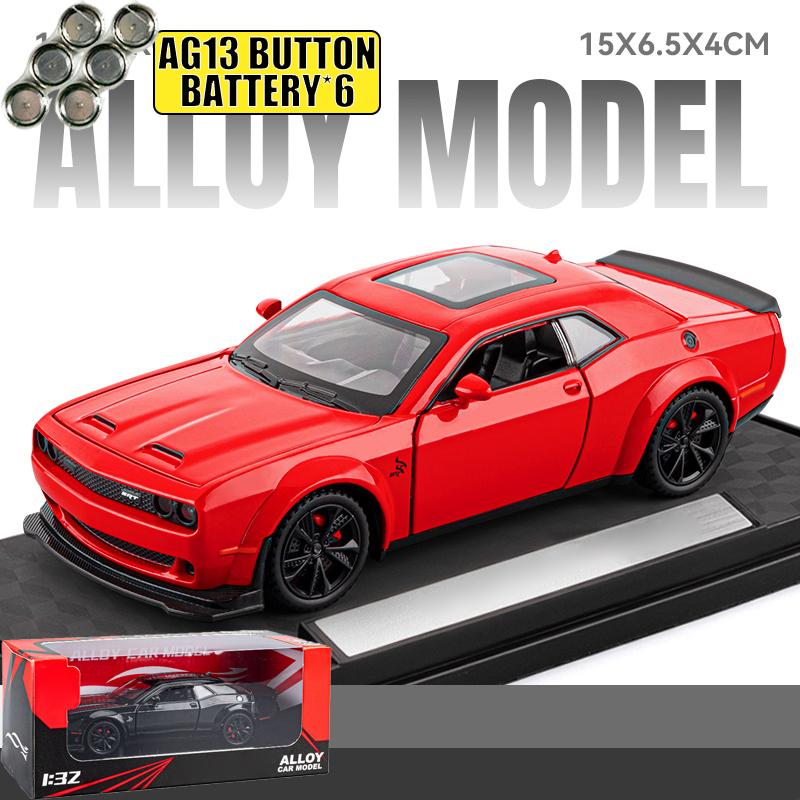 1:32 Металлическая литая модель автомобиля из сплава, совместимая с Dodge Challenger Srt Hellcat Redeye Widebody, Коллекционные украшения, Хобби, Подарки