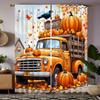 2 шт. HD Осенний грузовик с тыквой Кленовый лист щебечущие птицы декоративная занавеска Желтая завязка цифровая печать занавеска для домашнего декора хлев