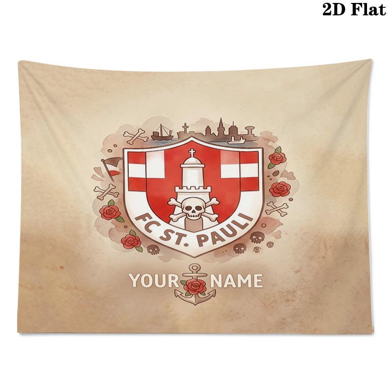 Custom Name FC St. Pauli Printed Tapestry – Wall Hanging for Bedrooms, Dorms, and Home Decor