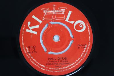 7-дюймовая пластинка KUJA RIVER JAZZ BAND - Paul Oyugi / Jojius Nyanyiego KILO73 KILO 1974 Кения World Music Б/у