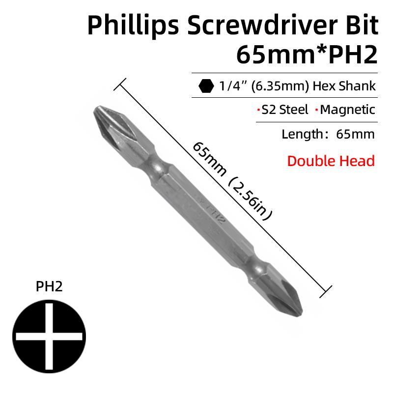 1PC Phillips Screwdriver Bits Cross Head Magnetic Screwdrivers PH00 PH1 PH2 S2 Alloy Steel Hex Shank Hand Tools 50/75/100/150mm