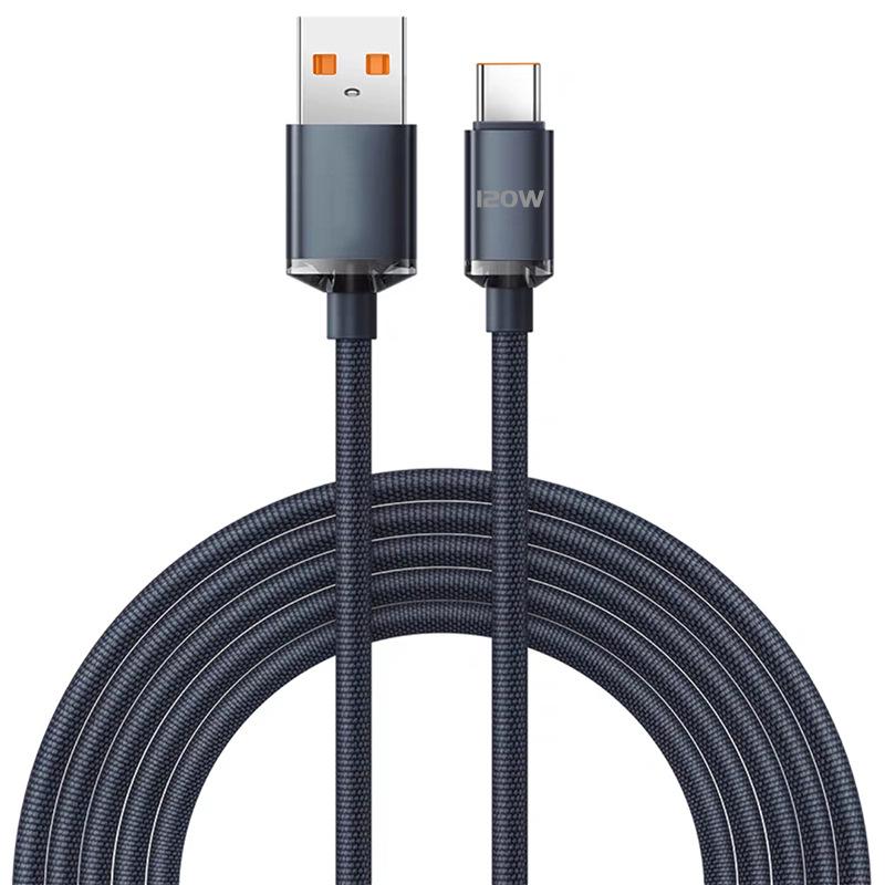 120W Ultra-Fast Type-C USB Data Transfer Cable 6A Braided Charging Cord Compatible With Huawei Xiaomi Samsung Laptop Tablet 2026
