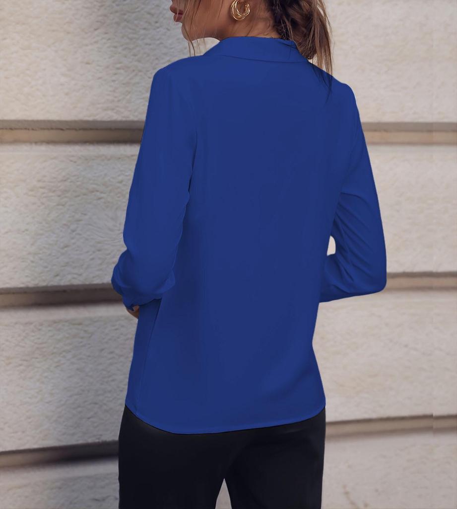 Универсальная женская рубашка с V-образным вырезом и длинным рукавом, европейско-американский стиль, для трансграничной торговли