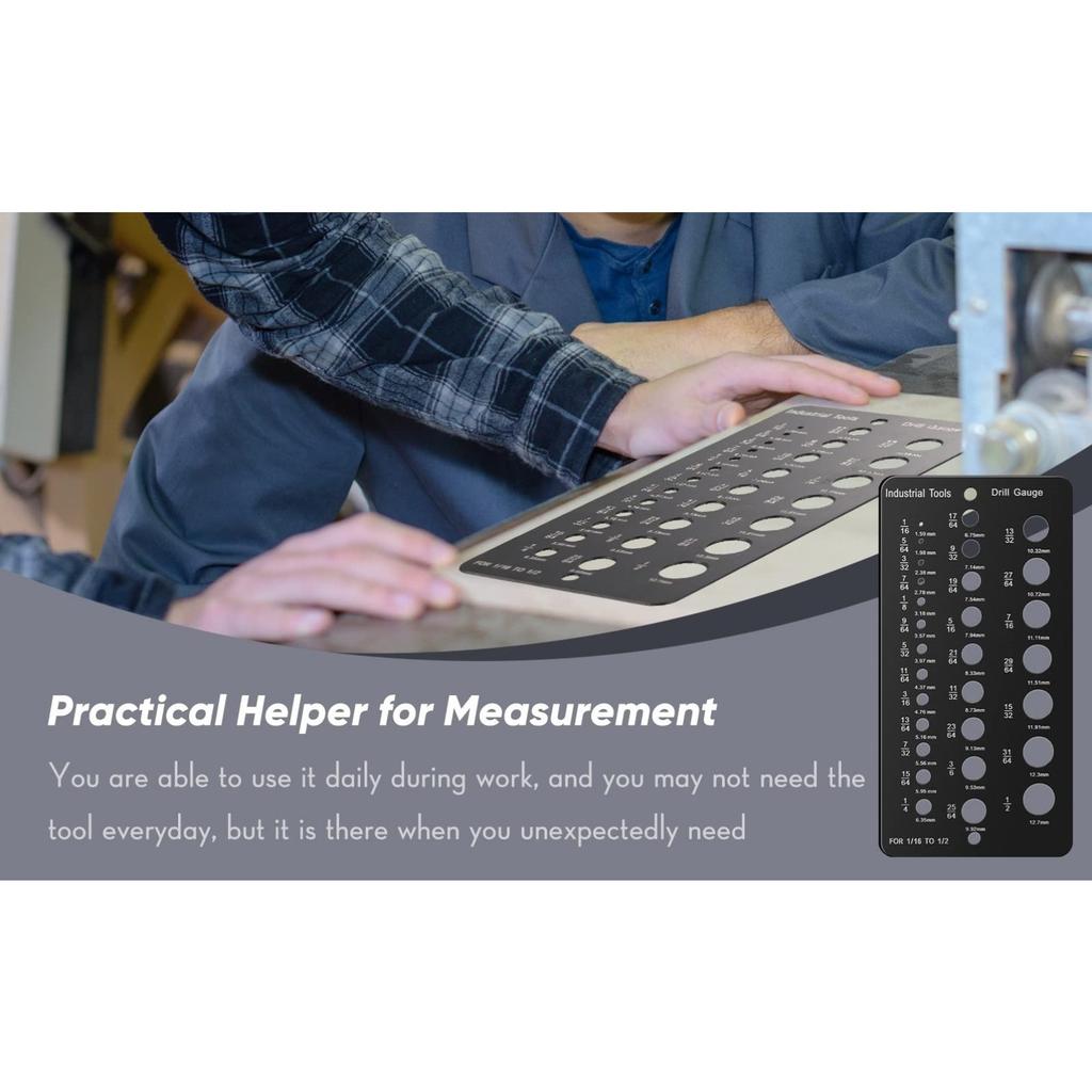 1/16 To 1/2 Inch 29 Hole Steel Drill Bit Gauge