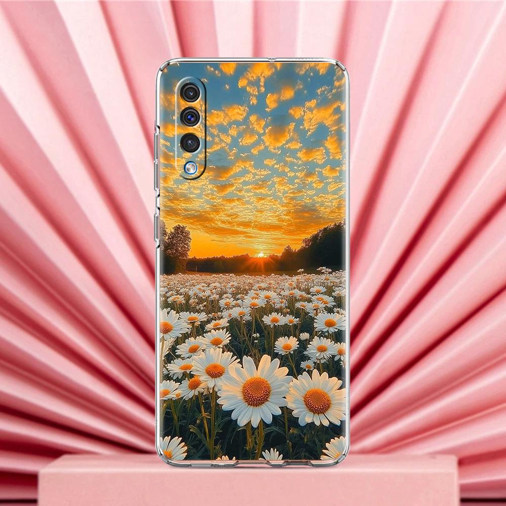 Чехол для телефона Samsung A56 A36 A26 A24 A16 A14 A12 A32 A50 A70 A22 A40 A34 A54 A42 A52 5G A04s A06 Мягкий Бледный Маленький Цветок