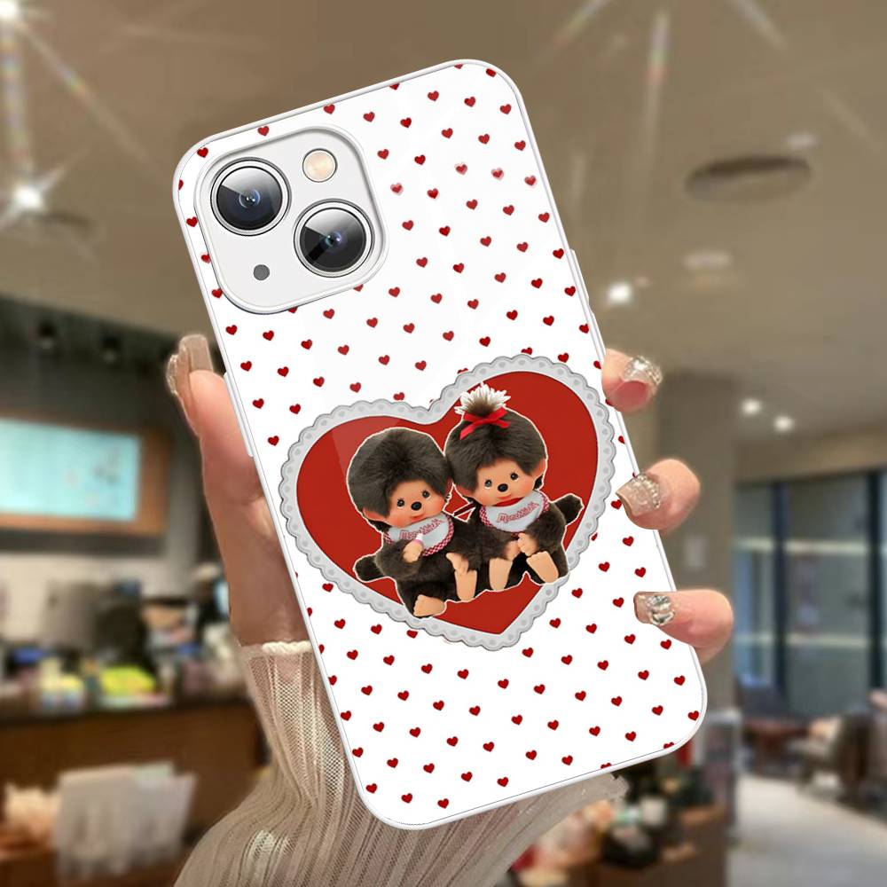 Милый M-monchhichis-s Закаленное стекло для iPhone 14 13 12 11 Pro Mini XS MAX 14Plus X XS XR Чехол