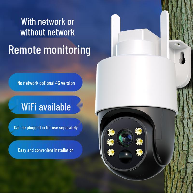 360° Panoramic Wireless Solar Camera: No Power/Network Needed, Lifetime Free Traffic Monitoring for Outdoor Use