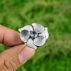 925 Silver Natural Tanzanite Quartz Handcrafted Flower Promise Statement Ring
