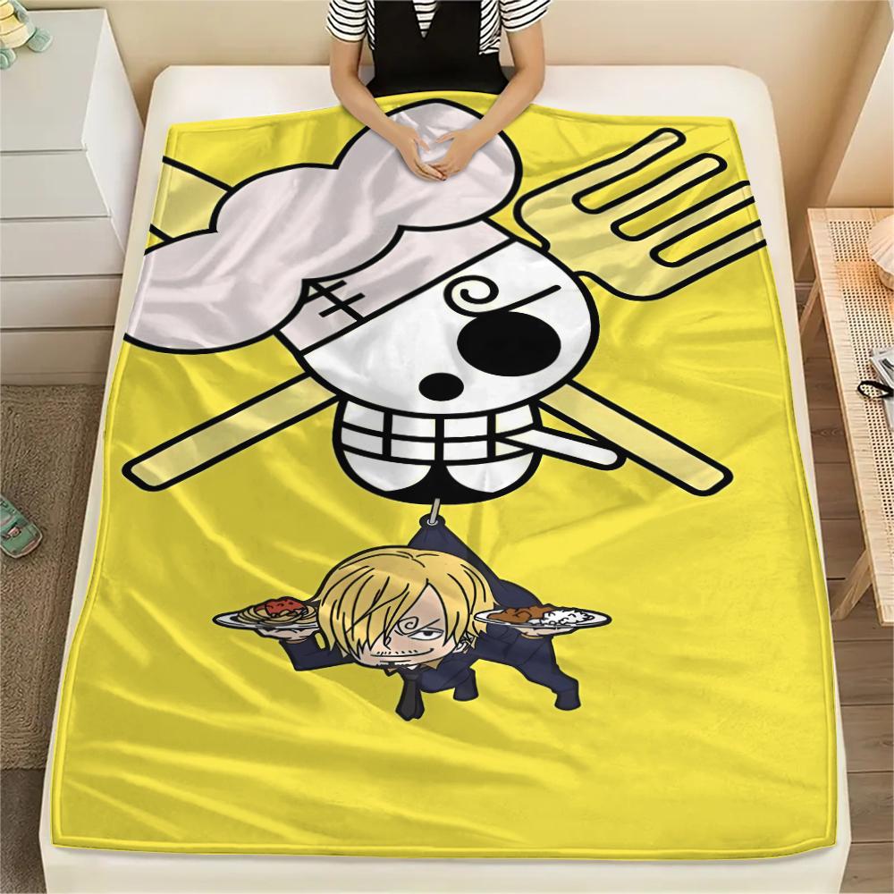 Фланелевое одеяло с принтом персонажей One Piece, Высококачественное, Удобное для всех сезонов, Декор для дома, Тепло и уют, Идеально для рождественских подарков