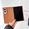 Aluminum Alloy Lens Plain Leather Case For Samsung Galaxy Z Fold 8(wide) 5G Luxury Business Mobile Phone Cover with Front Bumper