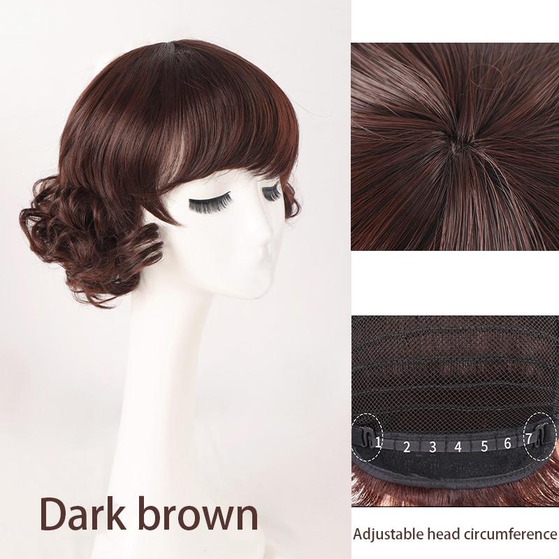 Синтетический короткий парик 25 см/10 дюймов, темно-коричневые вьющиеся волосы, модные женские парики с имитацией кожи головы