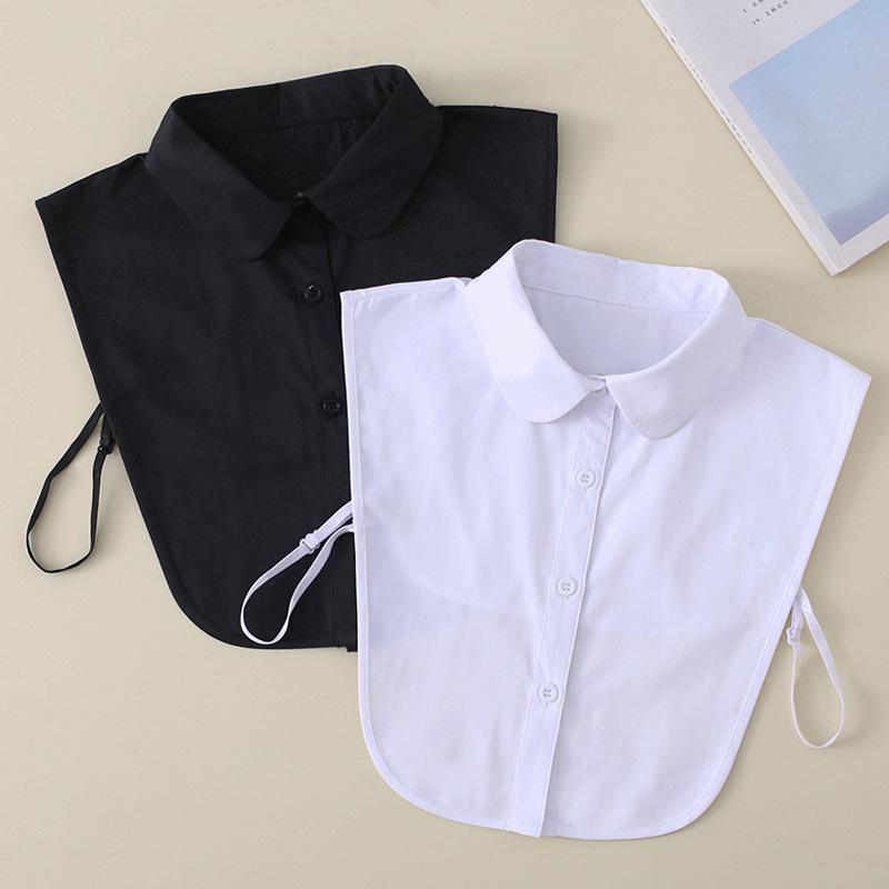 White Shirt Fake Collar Round Neck Doll Collar Accessory Collar Shirt Fake Collar Women'S Black B8 White B9
