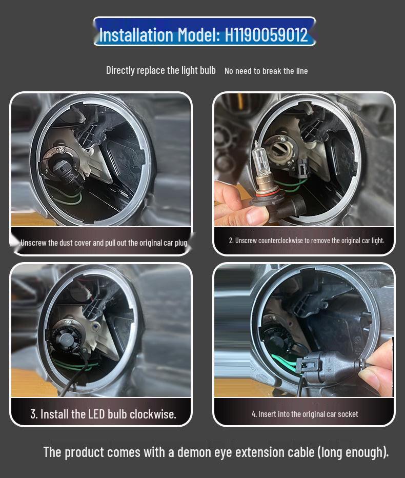 Модификационный комплект светодиодных фар со встроенными «глазами демона» для Civic 10-го поколения, XRV, Vezel, Accord и Lingpai.