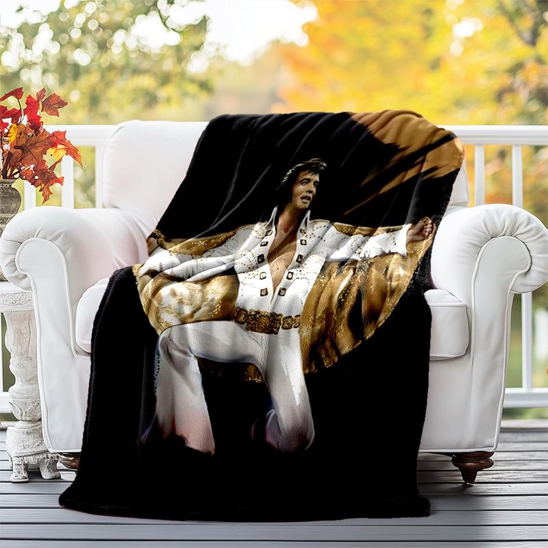 Elvis Flannel Blanket Soft All-Season Throw, Design for Camping, Car Travel, Hiking Sofa, Bed, Office Perfect Gift for Parties