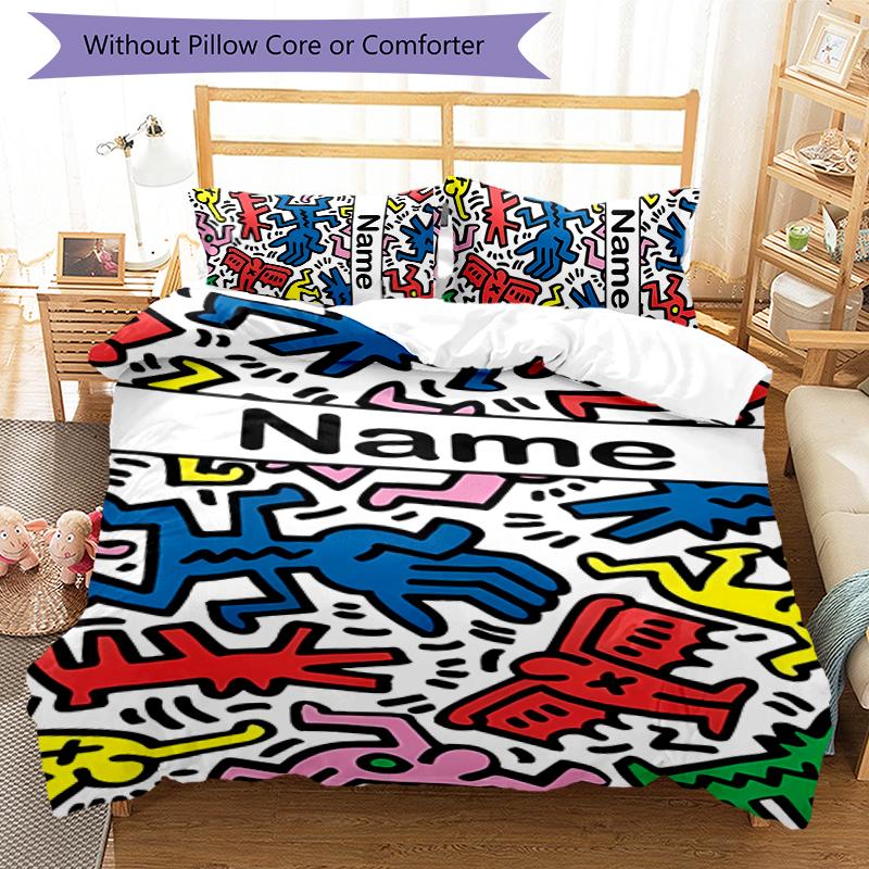 3pcs Custom Name Untitled Dance Bedding Set Duvet Cover Closure Includes 1 Duvet Cover & 2 Pillowcases for All Seasons Bedroom Decor