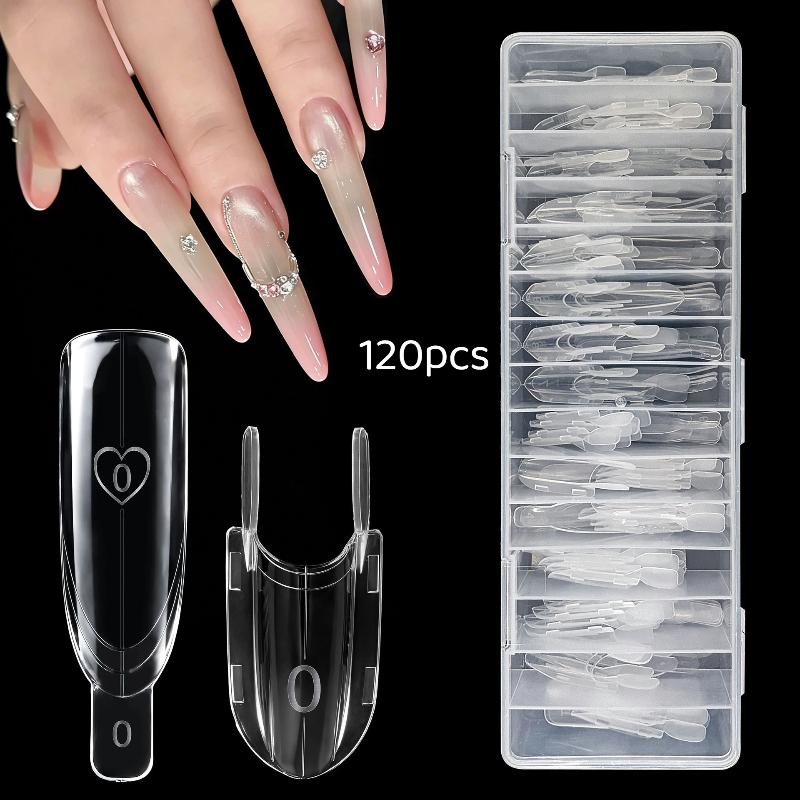Dual-Form Nail Forms 120/240Pcs Time Saving Nail Extension Tools for Home DIY Manicure Professional Nail Salon