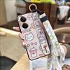Wristband Cartoon Phone Case For Realme P3 Ultra 5G Anti-knock Lanyard Silicone Wrist Strap Waterproof Phone Holder Cute