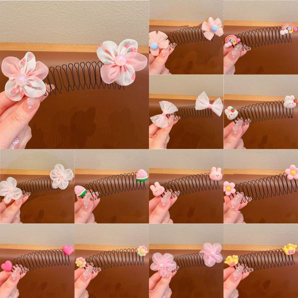 Teeth U Shape Hair Styling Comb Spring Invisible Extra Hair Holder Sweet Children