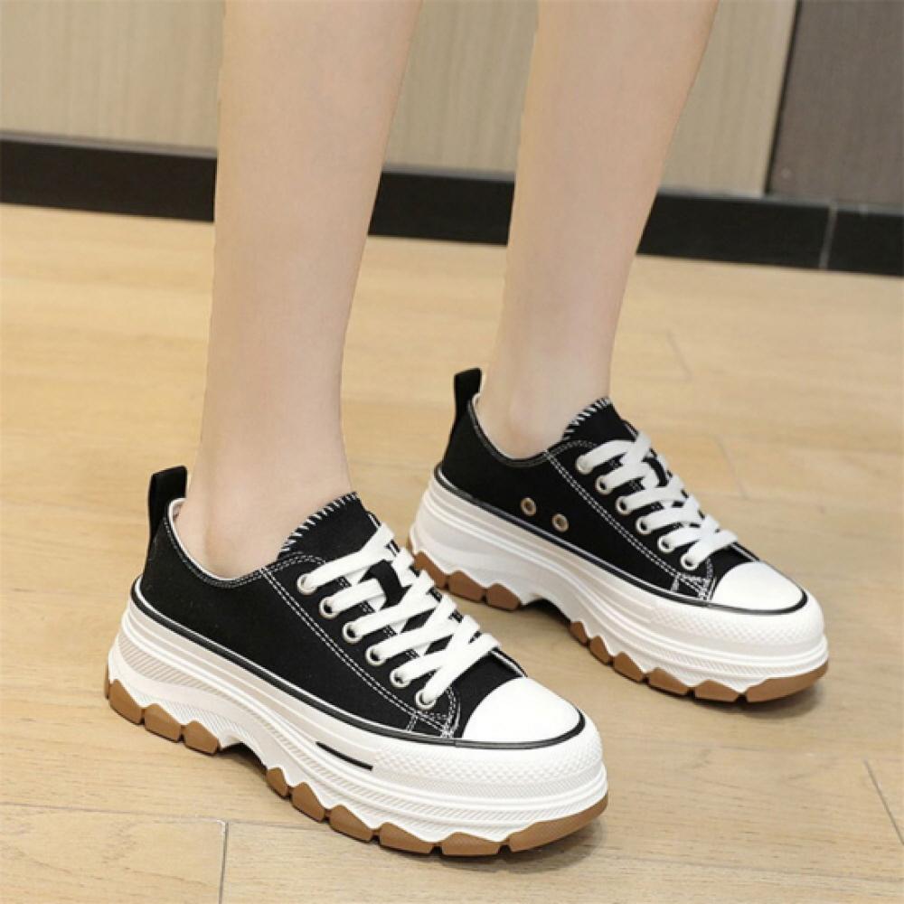 New Arrivals Open Run Women Canvas Sneakers Platform Stitch Design