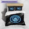 Manchester City Pattern Printed 3PCS Bedding Set Soft Skin-Friendly Washable Duvet Cover & Pillowcases Set All Season Bedroom