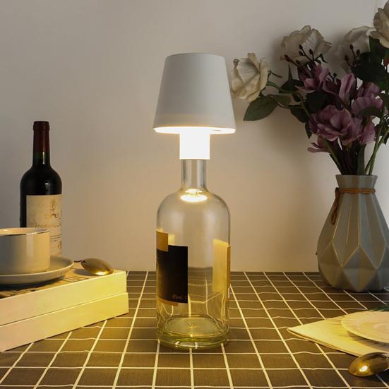 Перезаряжаемая беспроводная лампа-бутылка с сенсорным управлением и регулируемой яркостью, без мерцания, защита глаз, портативная беспроводная настольная лампа, светодиодный светильник