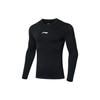 Футболка для фитнеса Li Ning Plain с круглым вырезом и длинным рукавом, с логотипом бренда, черная, AUDR091-1