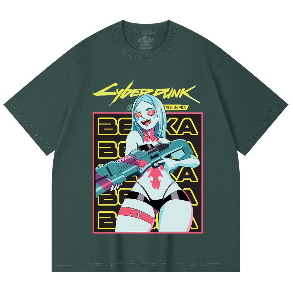 230 Gsm 100% Cotton Cyberpunk Edgerunners V3 Rebecca Print Unisex Heavy Cotton T Shirt