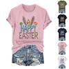 Women's Easter Bunny Print Short Sleeve T-Shirt Top