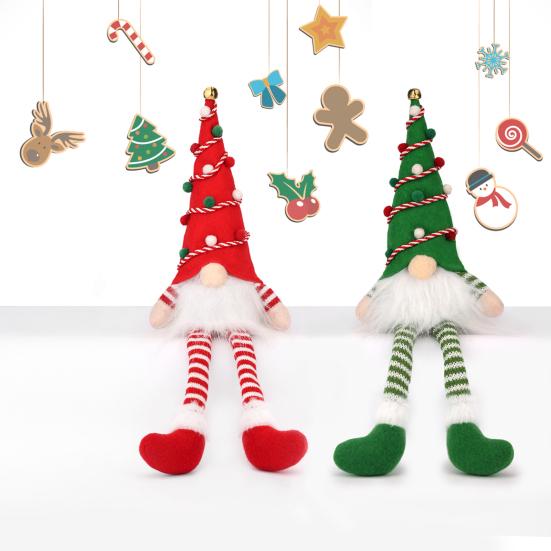 Светящийся Рождественский Гном Ручной Работы Плюшевый Скандинавский Шведский Томте Светящийся Санта Эльф Игрушка для Зимнего Настольного Декора Многоярусного Подноса Внутренний Рождественский Декор