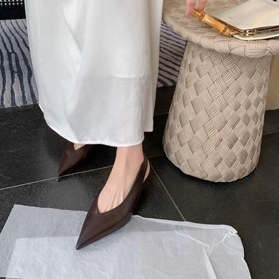 Виноградная мать, тот же стиль, элегантные остроносые и универсальные, легкие на подъем мягкие кожаные туфли-одинарки, фея, пустые сандалии после одного педаля, сумка-голова