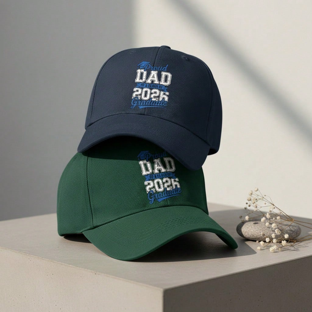 [Graduation Dad Cap] Proud Dad Of A Class Of 2026 Graduate Print Unisex  Polyester Adjustable Breathable Curved Brim Casual Daily Wear Baseball