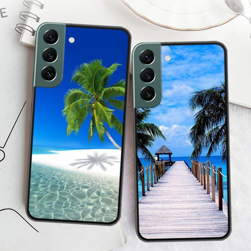 Морские Тропические Пальмы Пляж Чехол для Телефона Для Samsung A16 A26 A36 A56 Galaxy A02S A12 A52S A13 A23 A33 A53 A54 A34 A24 A14 A22 A3