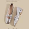 Серебряные балетки женские летние туфли 2025 года, новые французские туфли на плоской подошве с легким бризом и темпераментом на плоской подошве Мэри Джейн