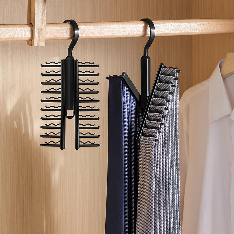 Adjustable Tie Storage Rack Rotating Household Tie Shelf Belt Silk Scarf Holder Cabinet Organizer Hangers Rack
