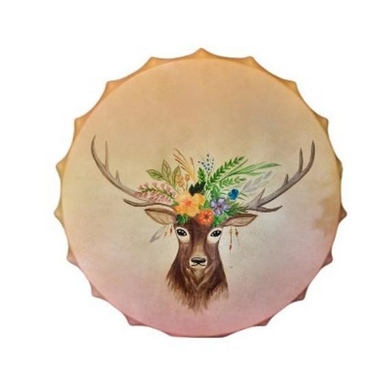 Decorative Hand Drum with Drumstick, Patterned Percussion Drum for Holiday Scene Decor