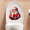 Christmas Toilet Sticker Removable Waterproof Self-adhesive Santa Claus Snowman Elf Gnome Bathroom Wall Toilet Seat Lid Decoration Decal